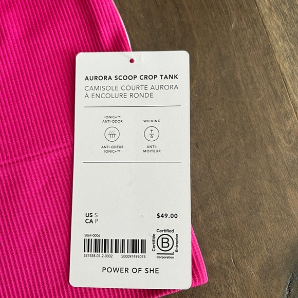 NWT Aurora Scoop Crop Tank - Picture 2 of 4